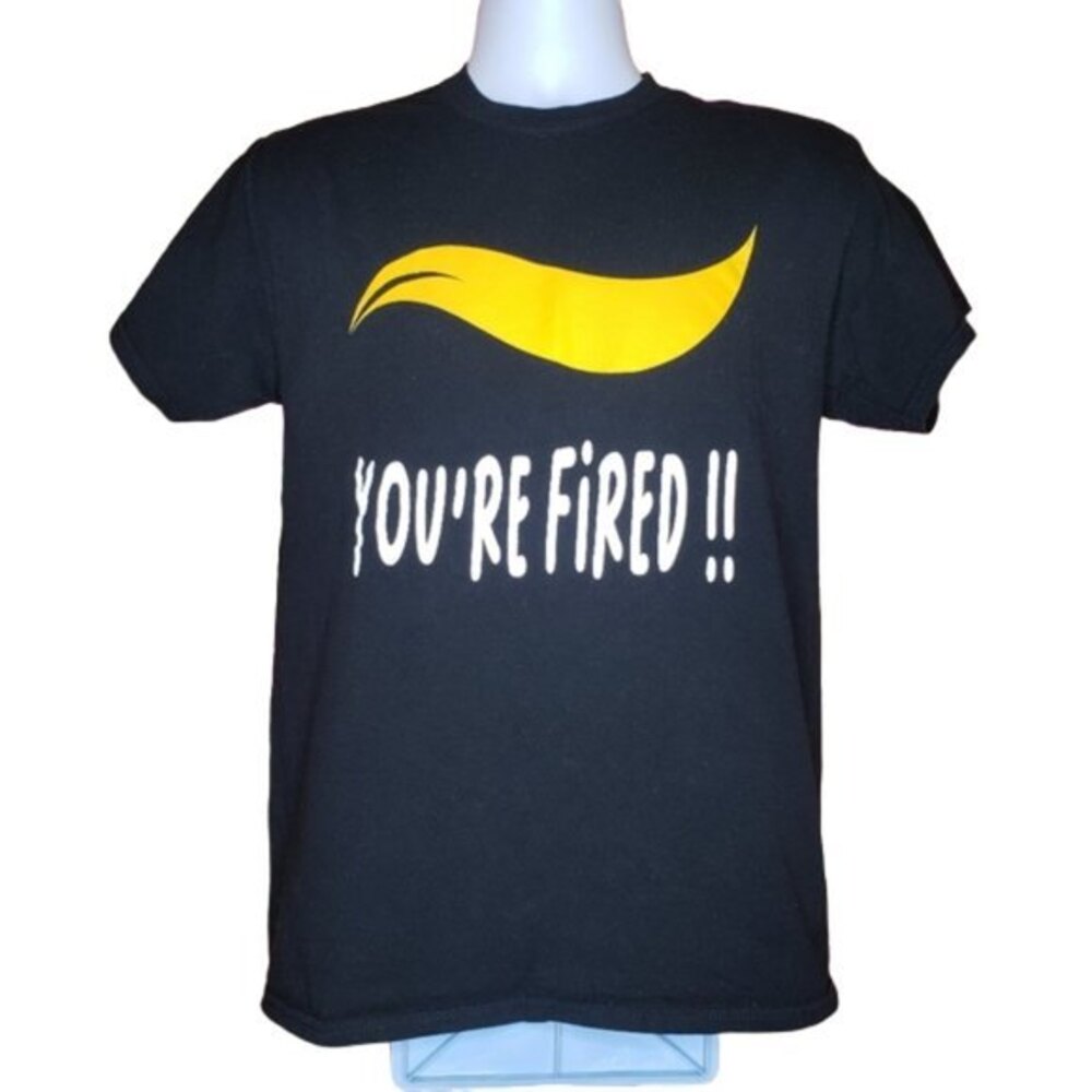 YOU'RE FIRED President Trump Black T Shirt Size Medium